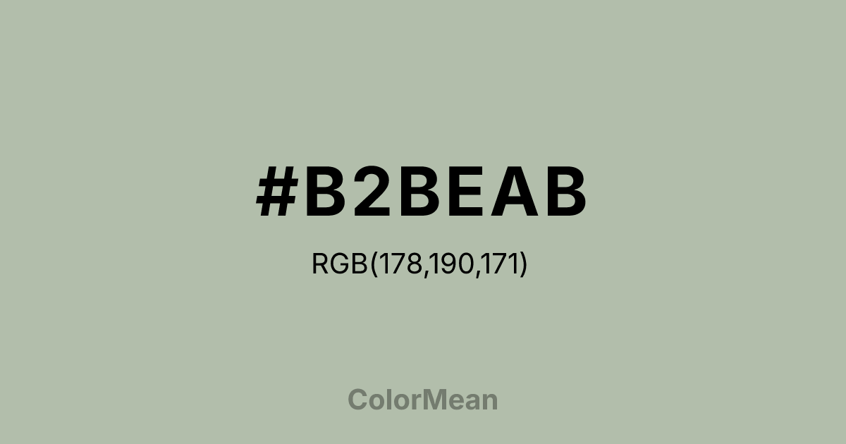 #B2BEAB color swatch