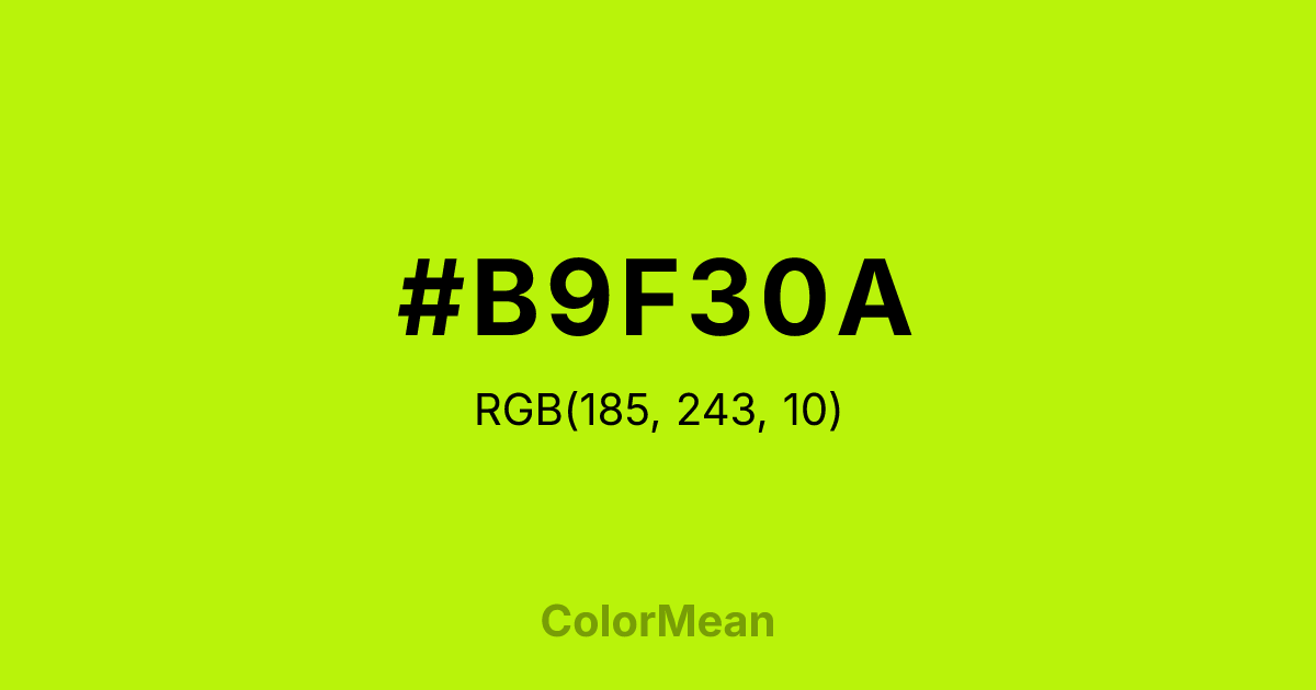 #B9F30A color swatch