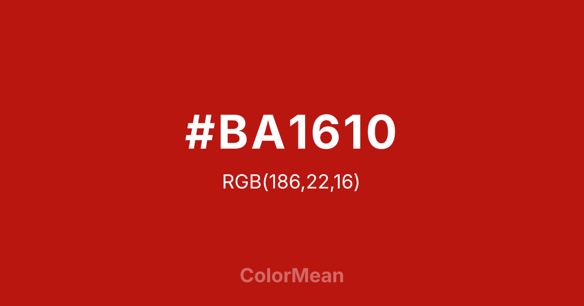 #BA1610 color swatch