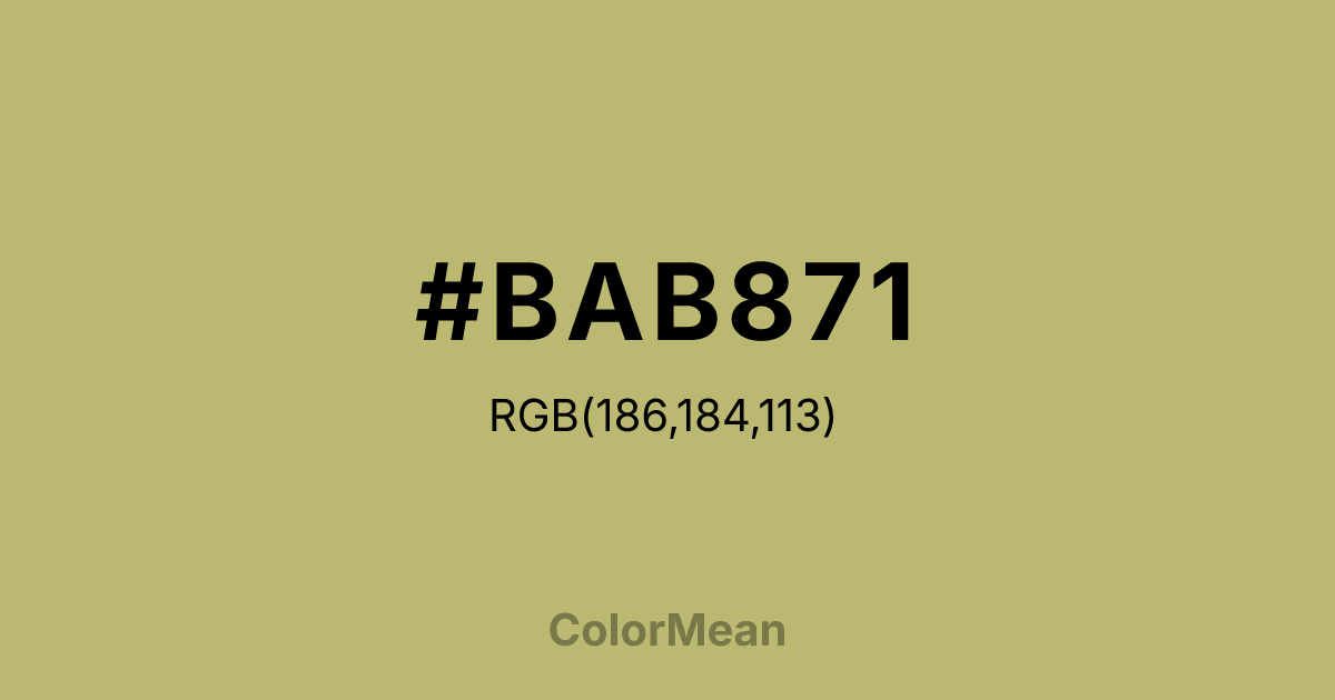 #BAB871 color swatch