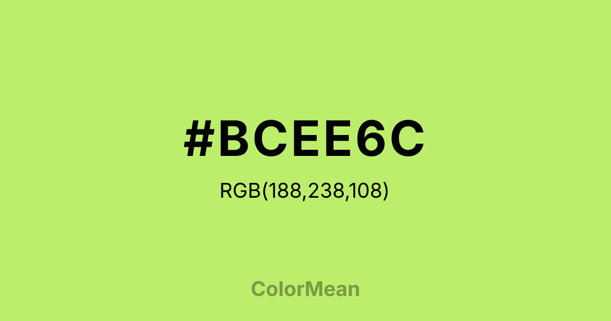 #BCEE6C color swatch