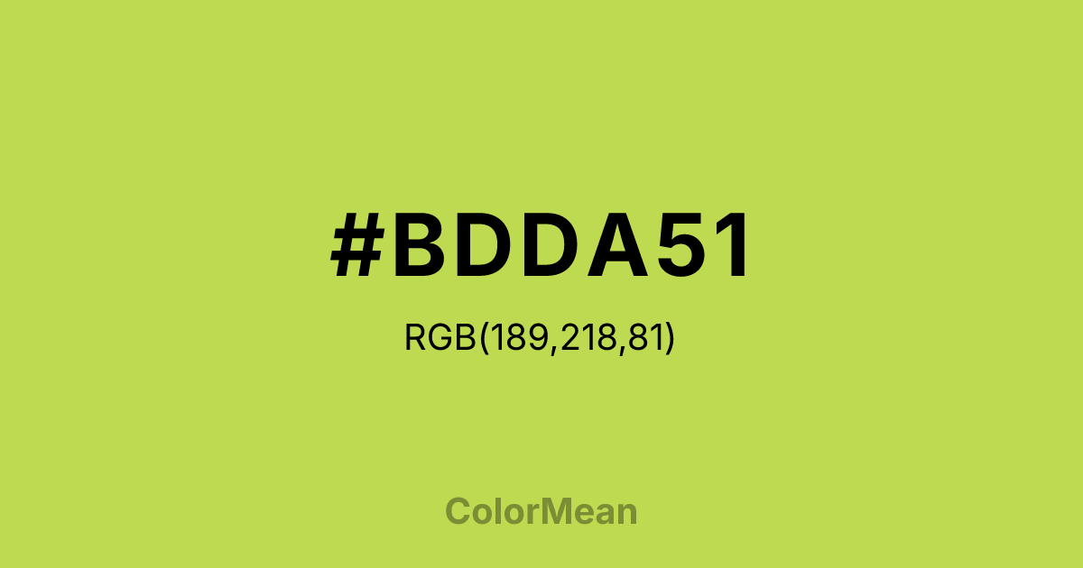 #BDDA51 color swatch