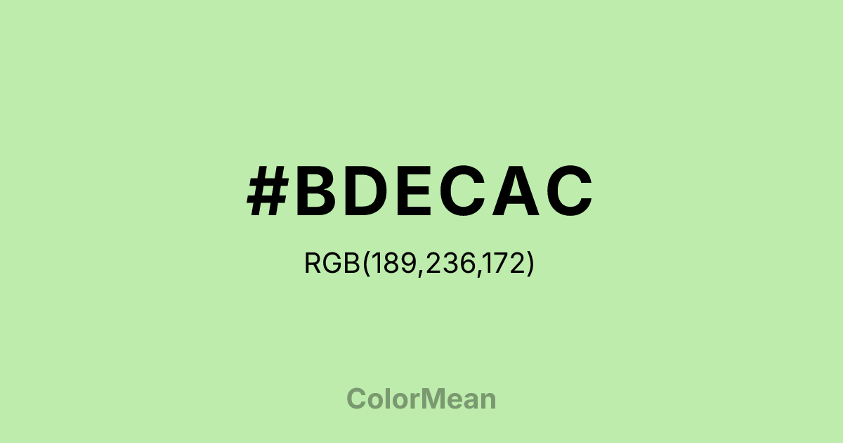 #BDECAC color swatch