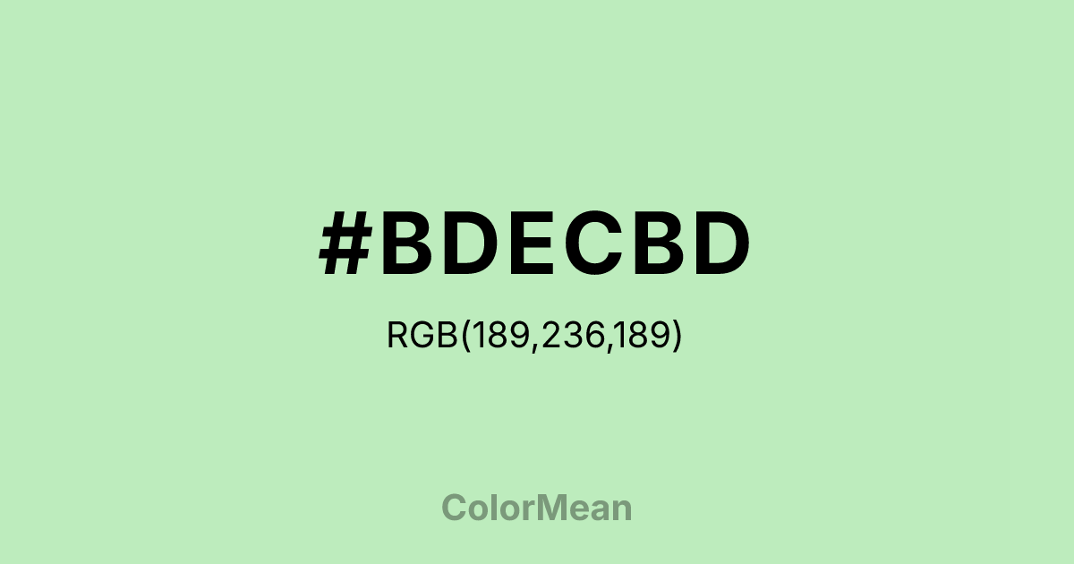 #BDECBD color swatch