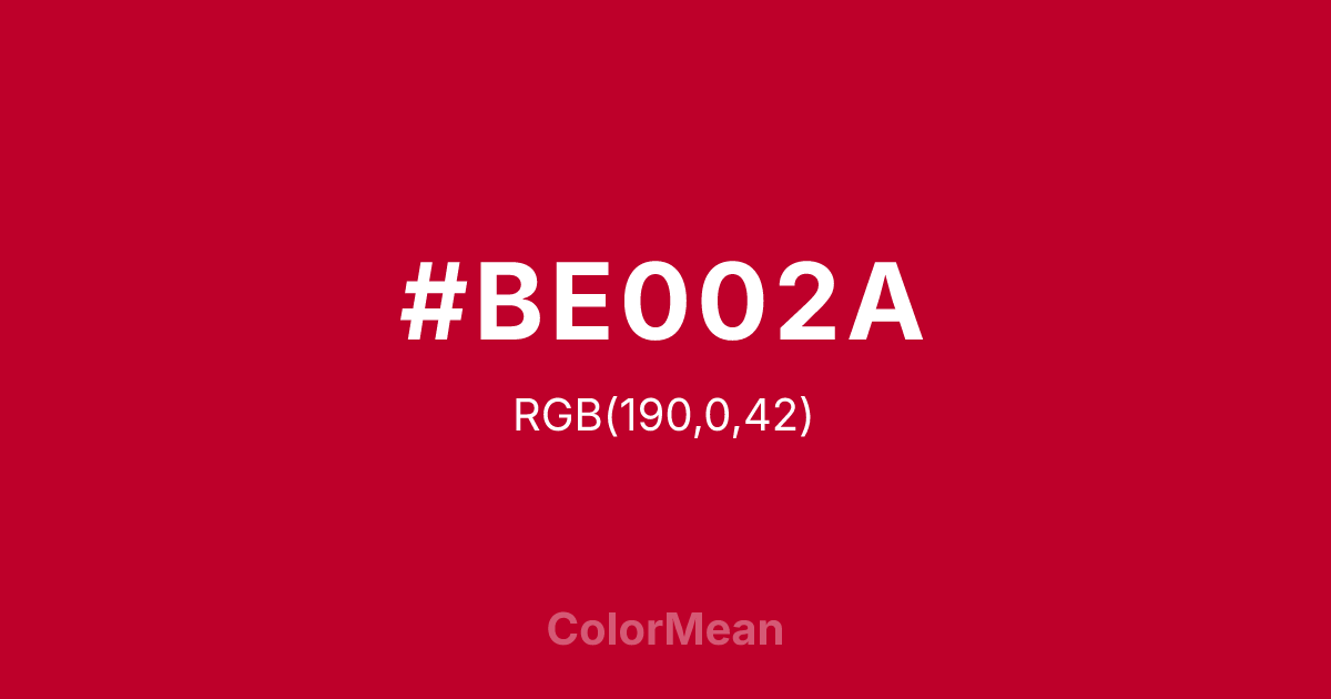#BE002A color swatch