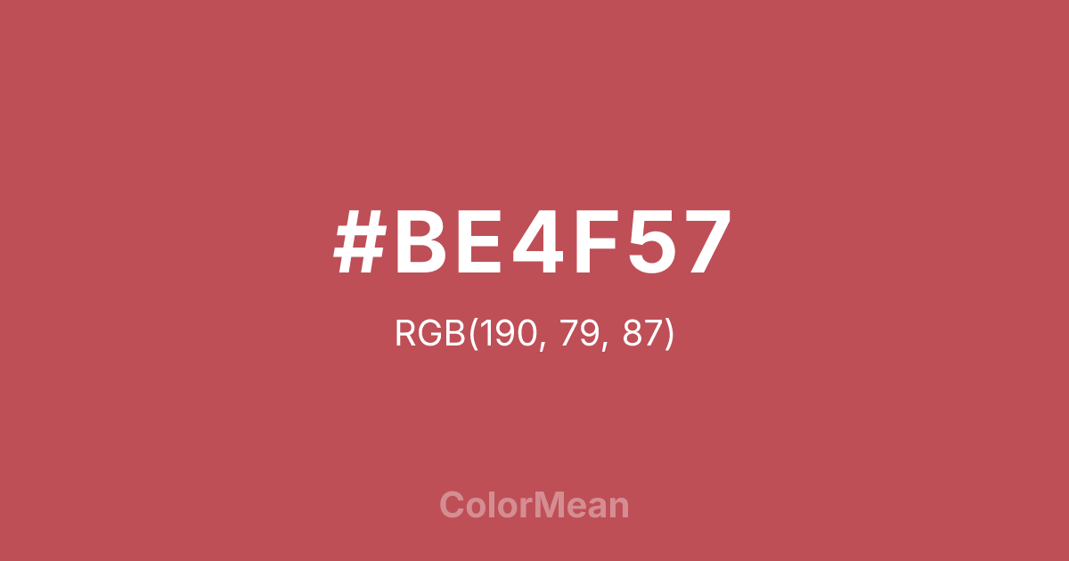 #BE4F57 color swatch