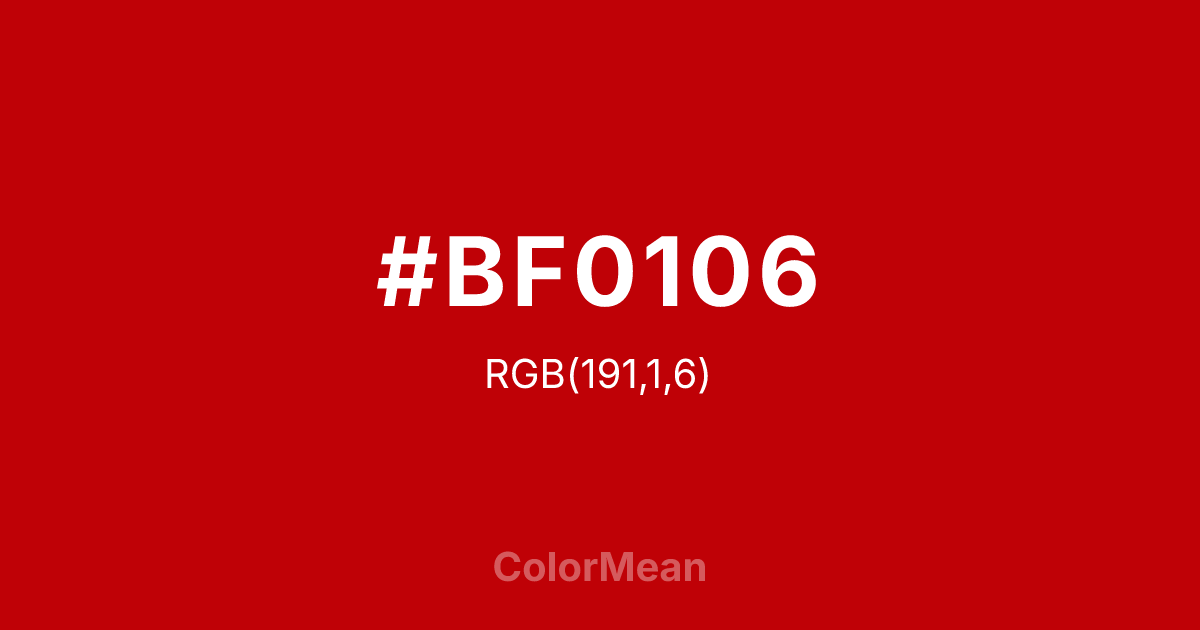 #BF0106 color swatch