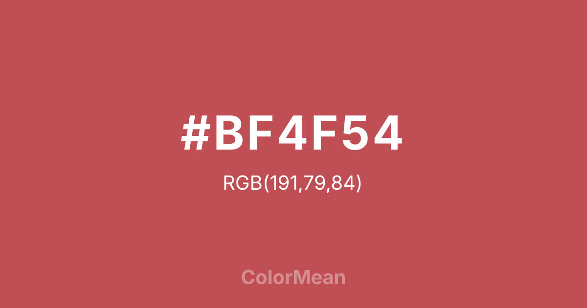 #BF4F54 color swatch