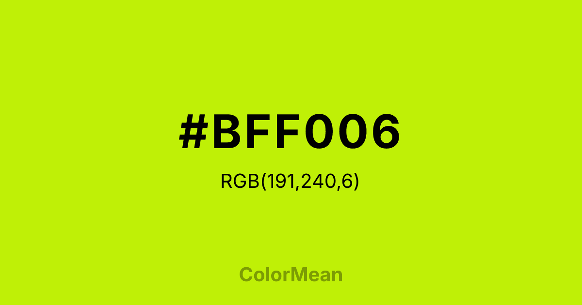 #BFF006 color swatch