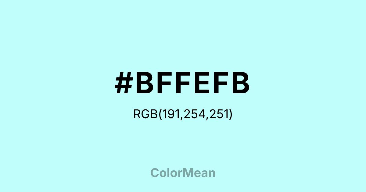 #BFFEFB color swatch