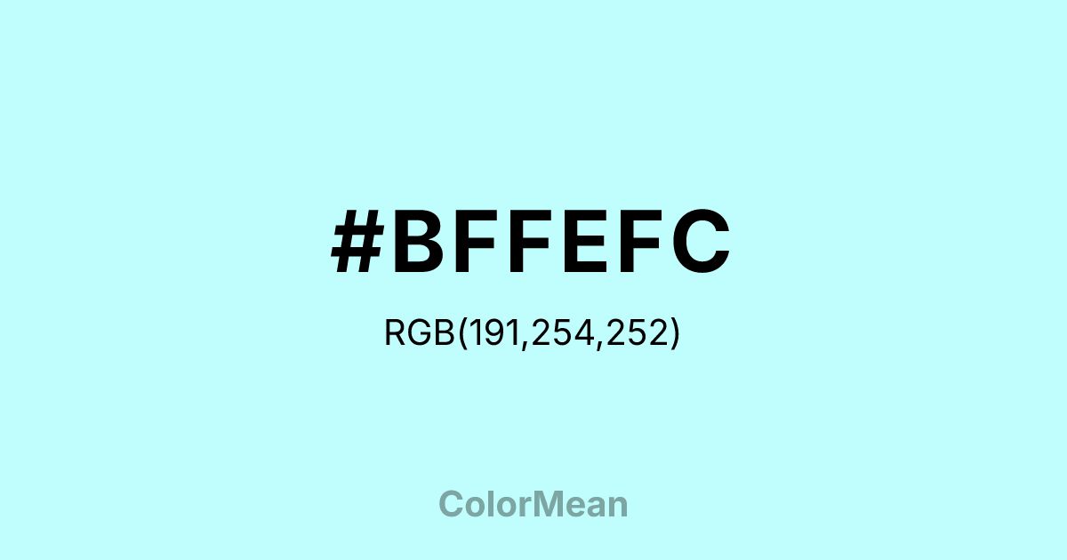 #BFFEFC color swatch