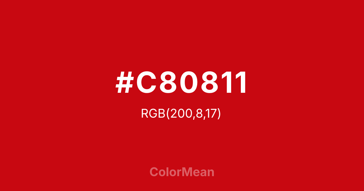 #C80811 color swatch