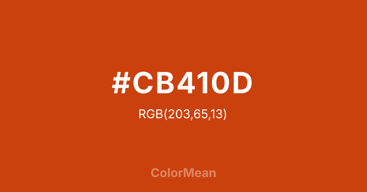 #CB410D color swatch
