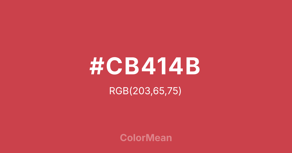 #CB414B color swatch