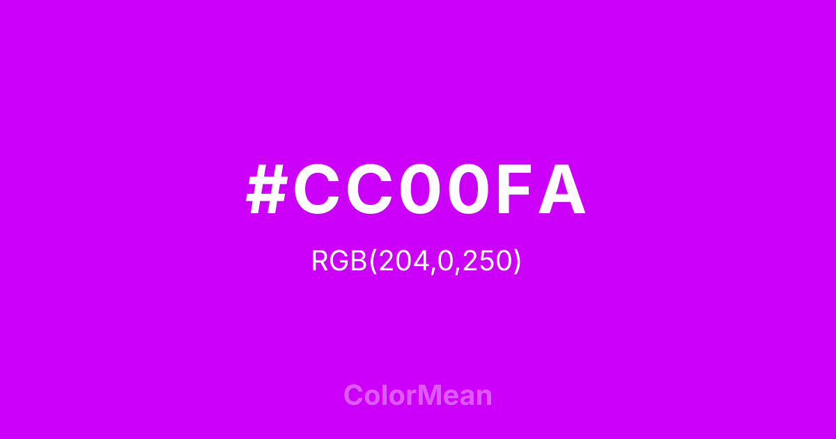 #CC00FA color swatch
