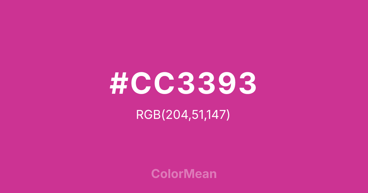 #CC3393 color swatch