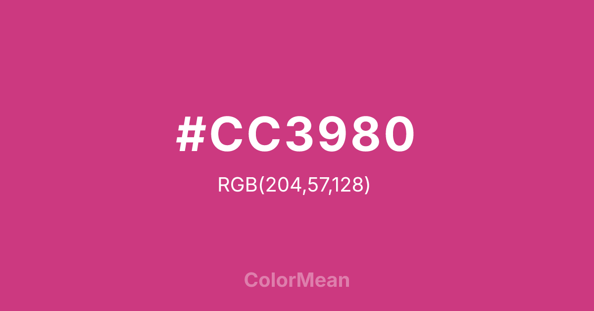 #CC3980 color swatch