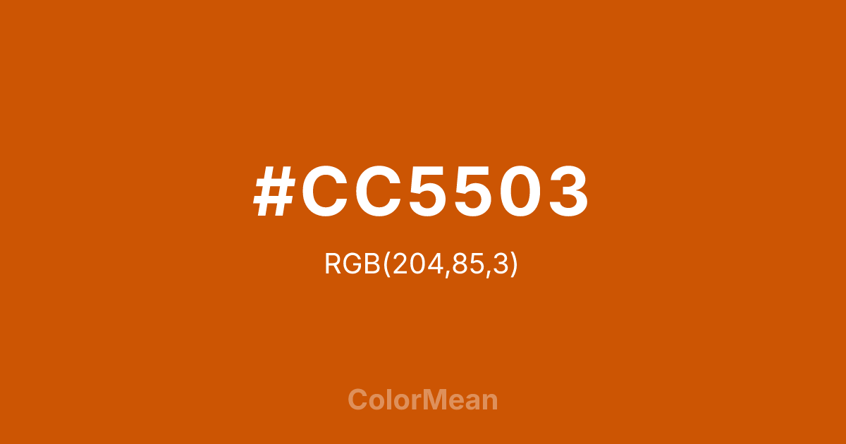 #CC5503 color swatch