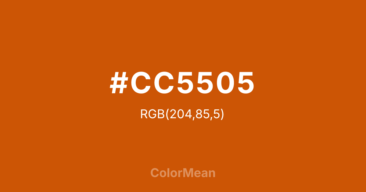 #CC5505 color swatch
