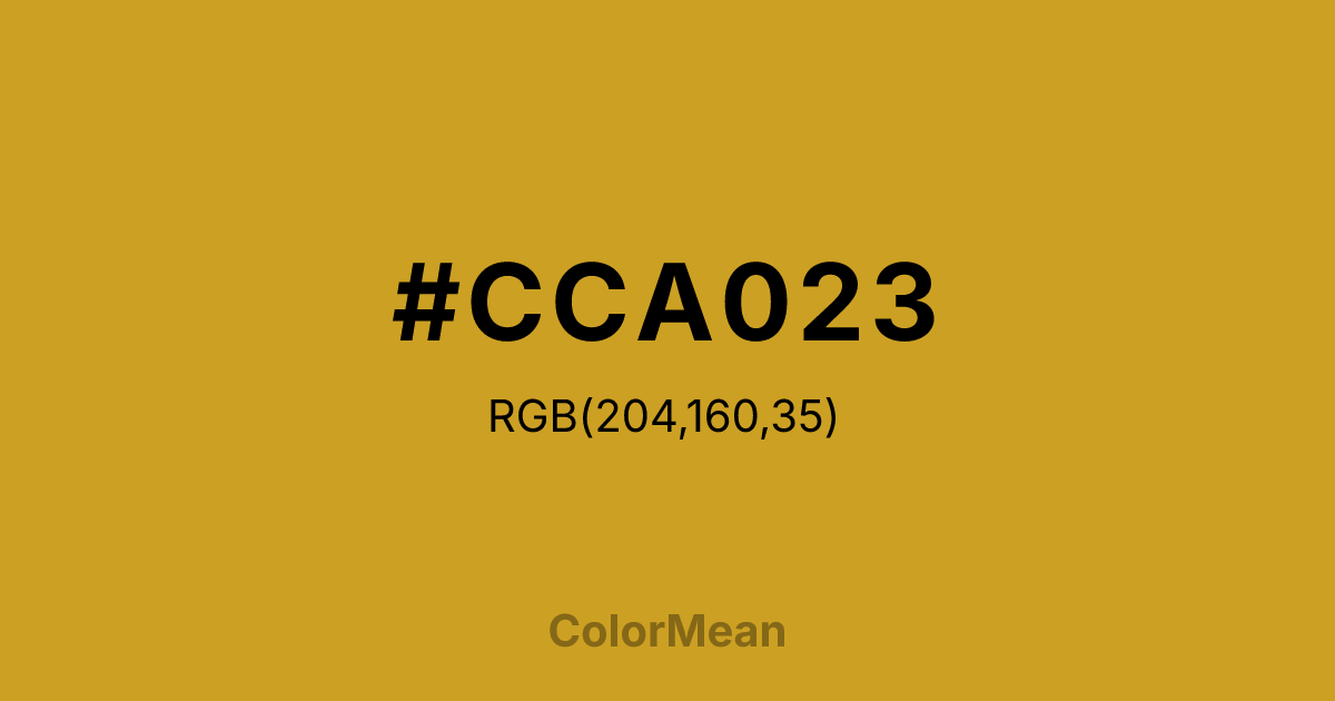 #CCA023 color swatch