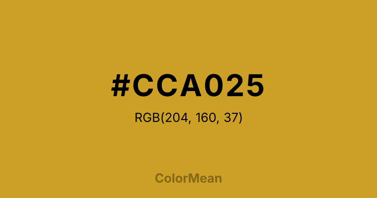 #CCA025 color swatch