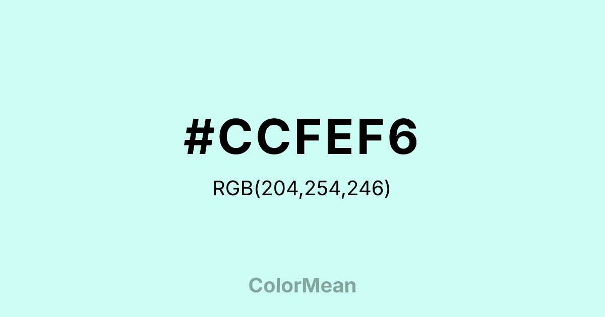 #CCFEF6 color swatch