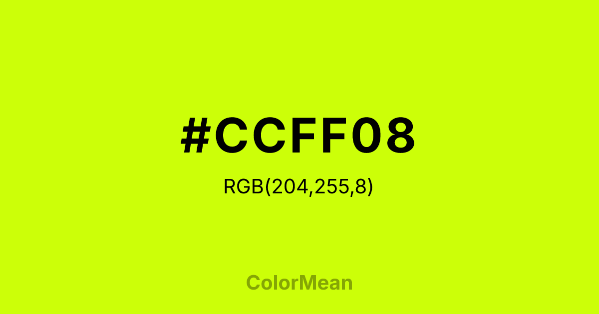 #CCFF08 color swatch