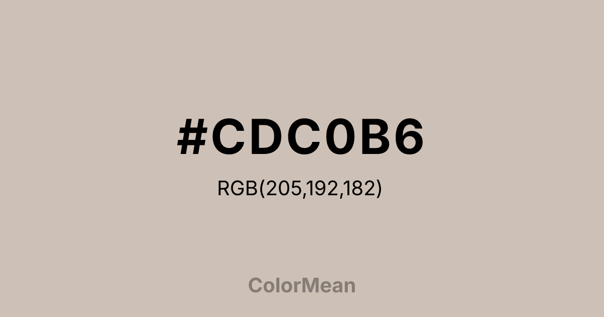 #CDC0B6 color swatch