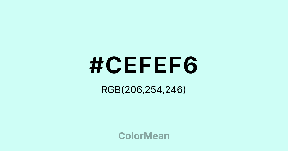 #CEFEF6 color swatch