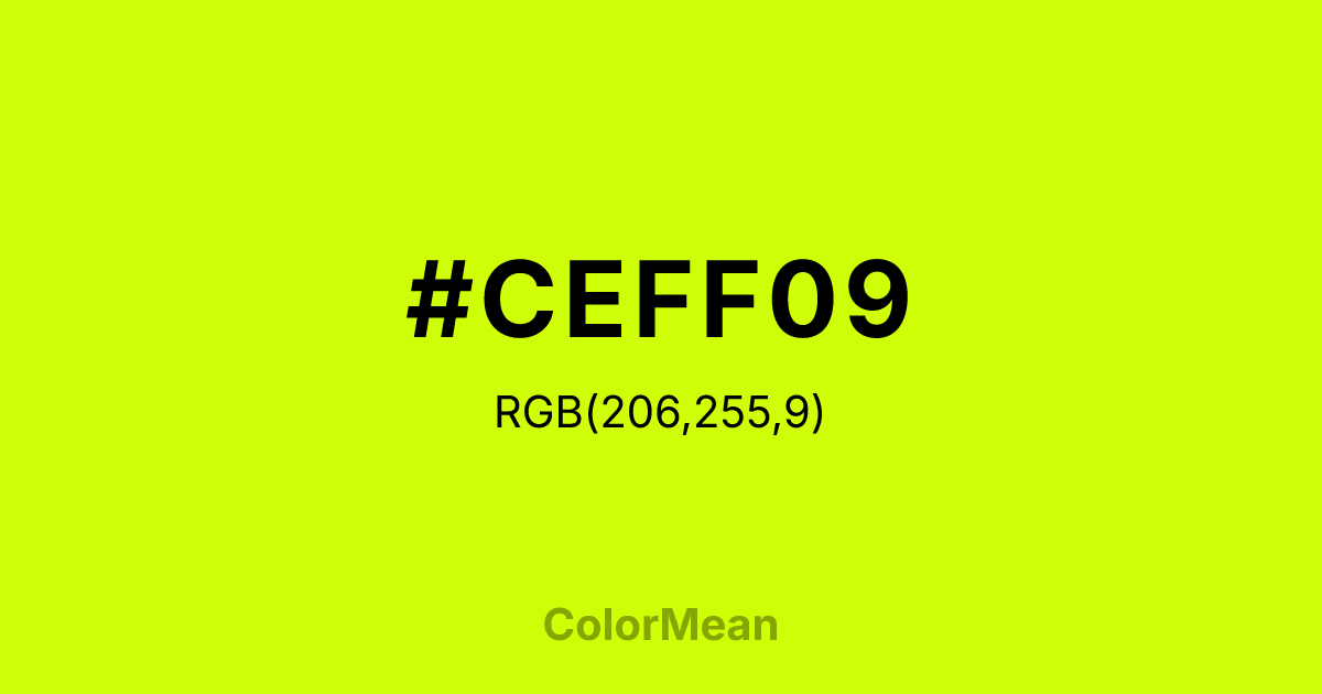 #CEFF09 color swatch