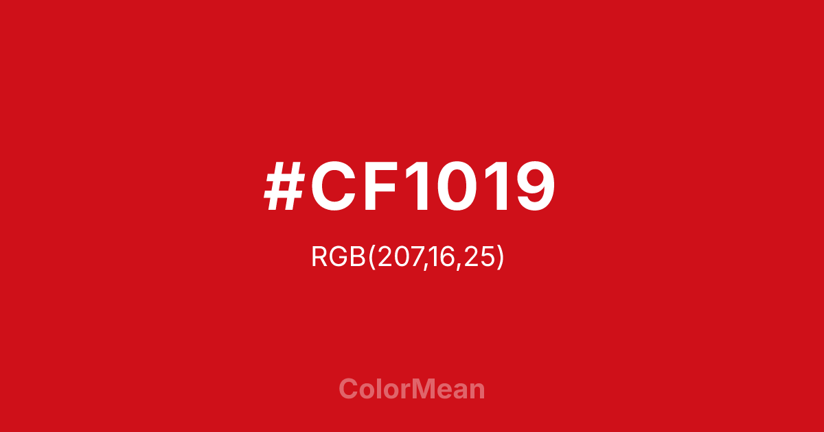 #CF1019 color swatch