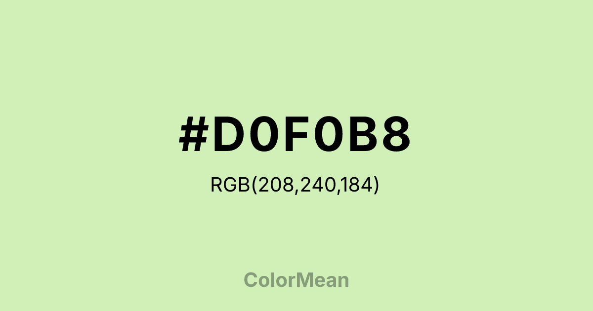 #D0F0B8 color swatch