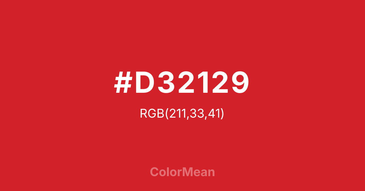 #D32129 color swatch