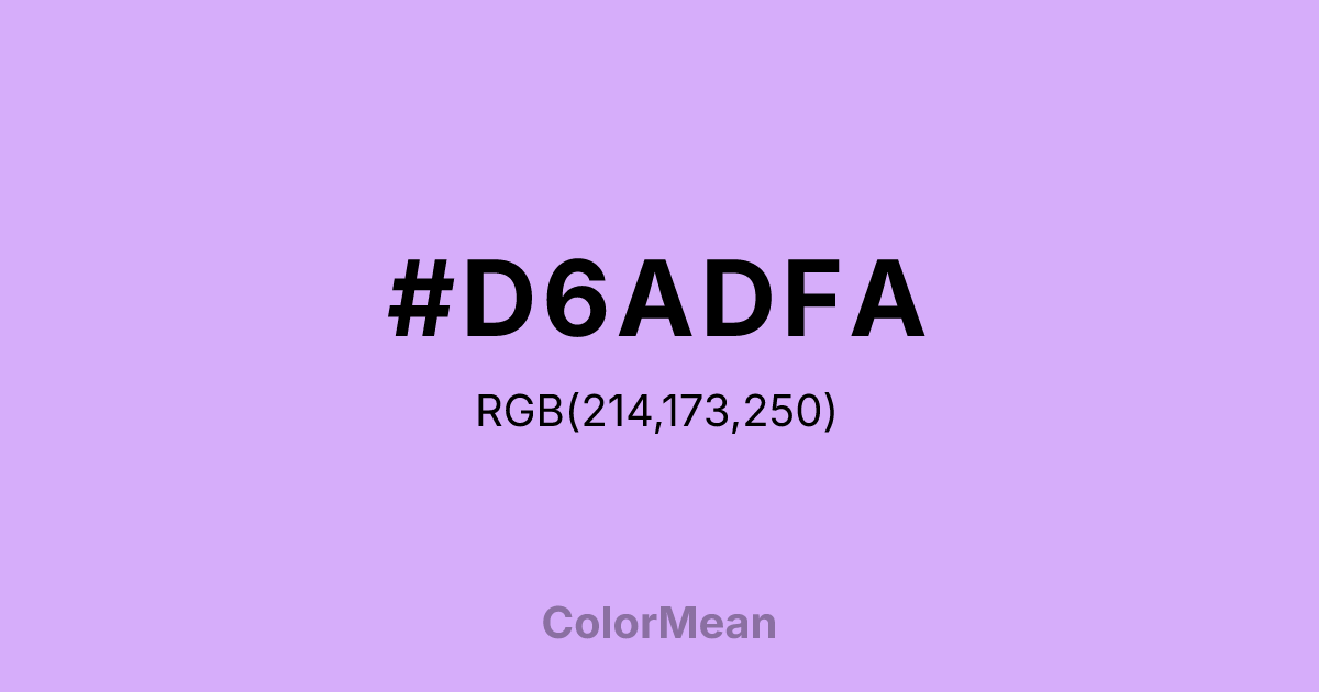 #D6ADFA color swatch