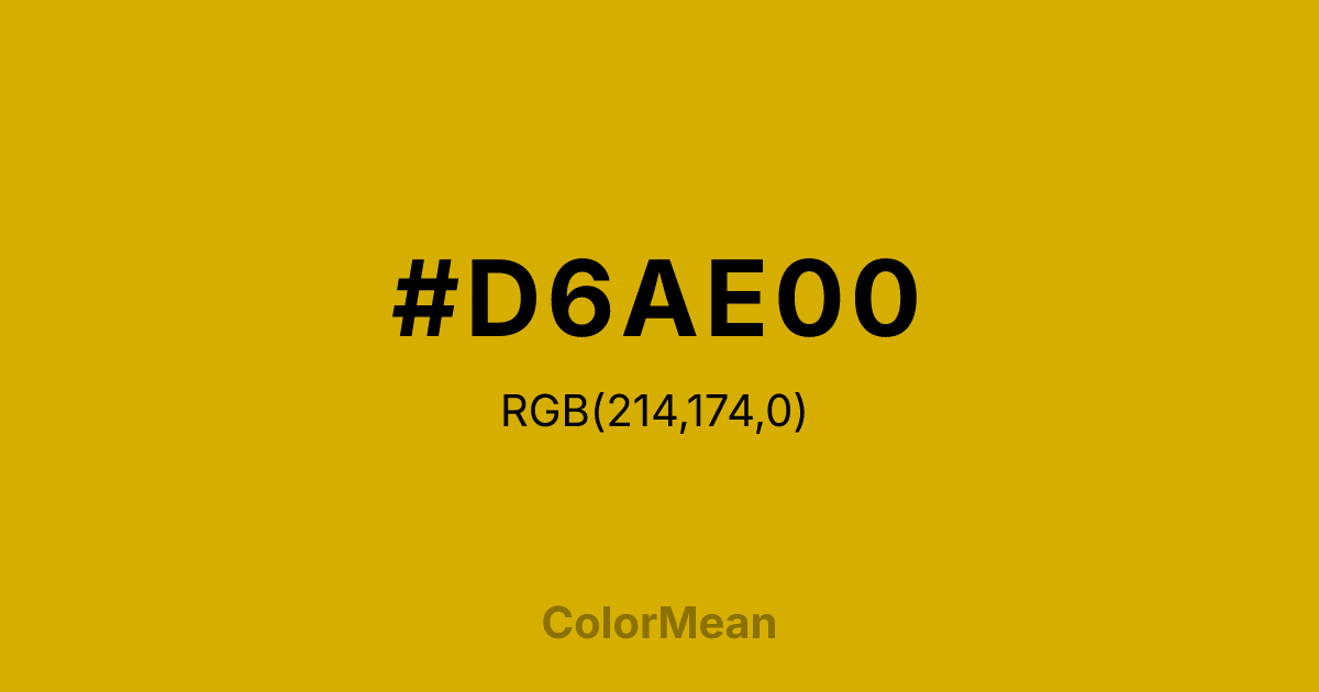 #D6AE00 color swatch