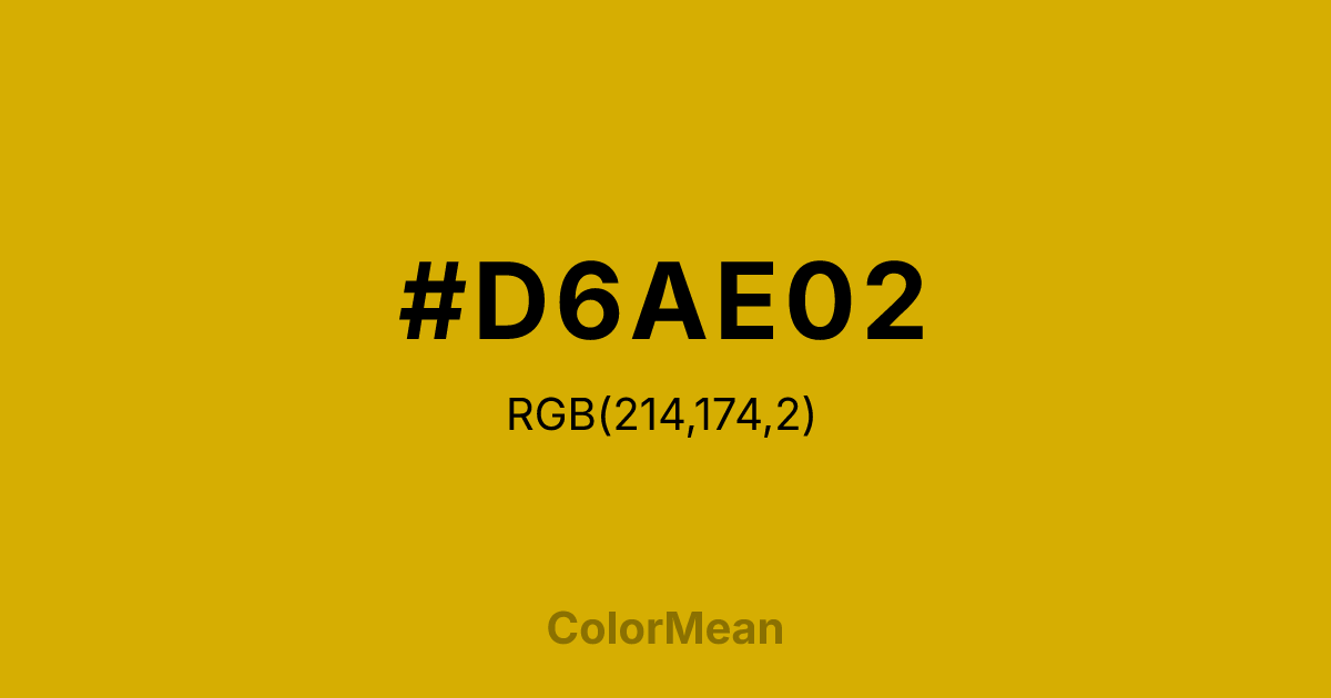 #D6AE02 color swatch