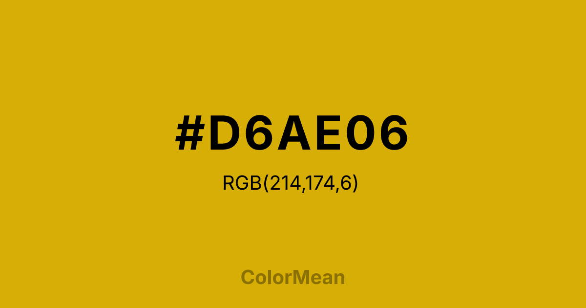 #D6AE06 color swatch