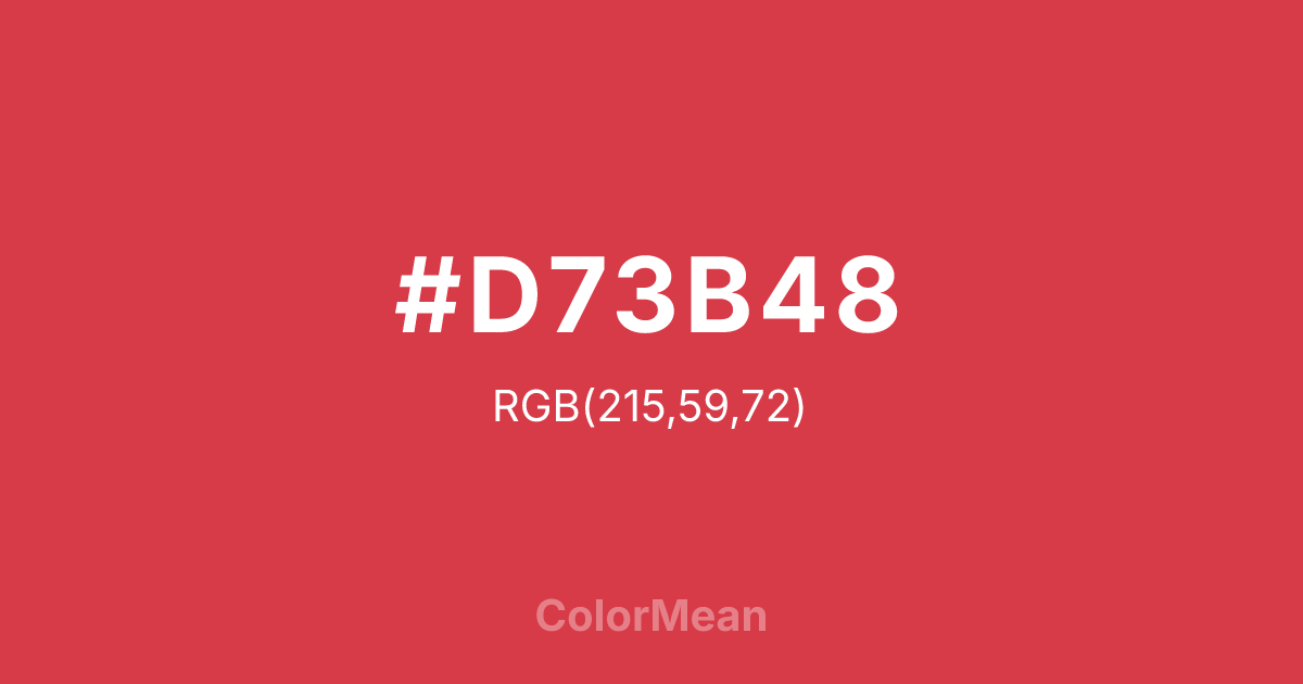 #D73B48 color swatch