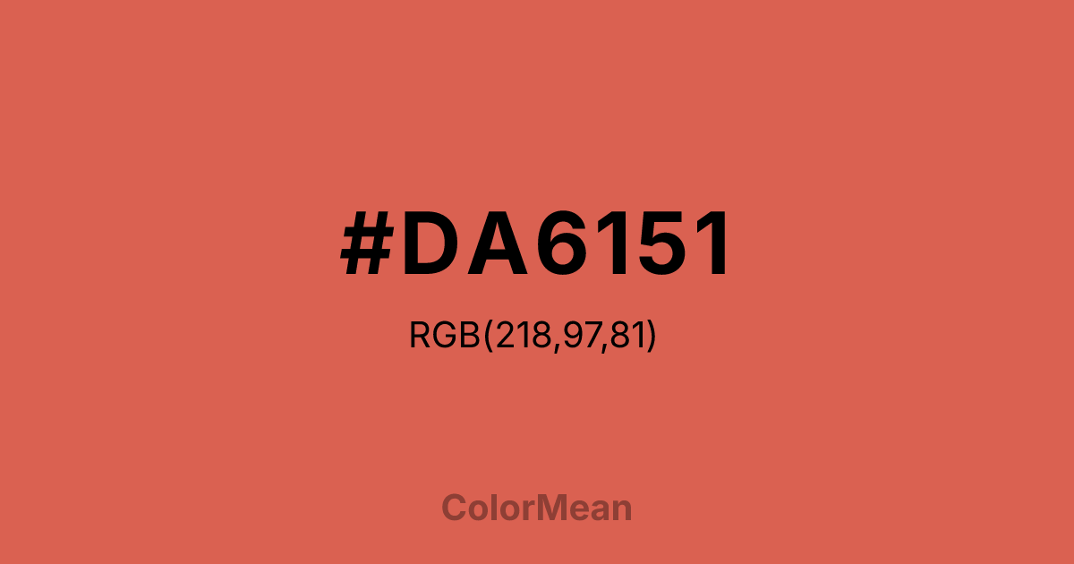 #DA6151 color swatch
