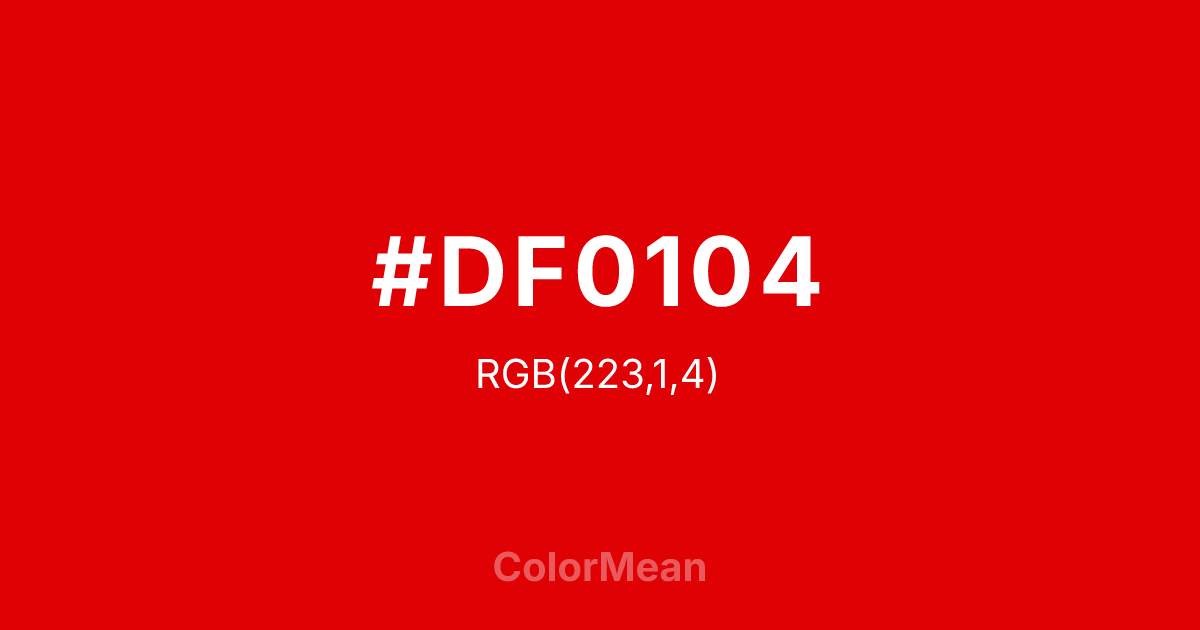 #DF0104 color swatch