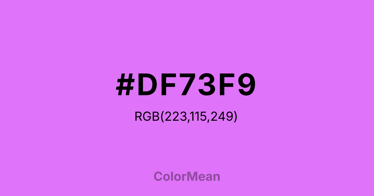 #DF73F9 color swatch