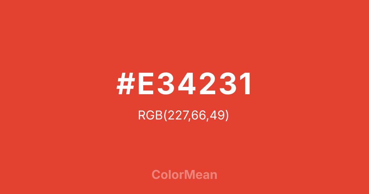 #E34231 color swatch