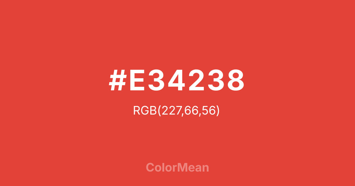 #E34238 color swatch