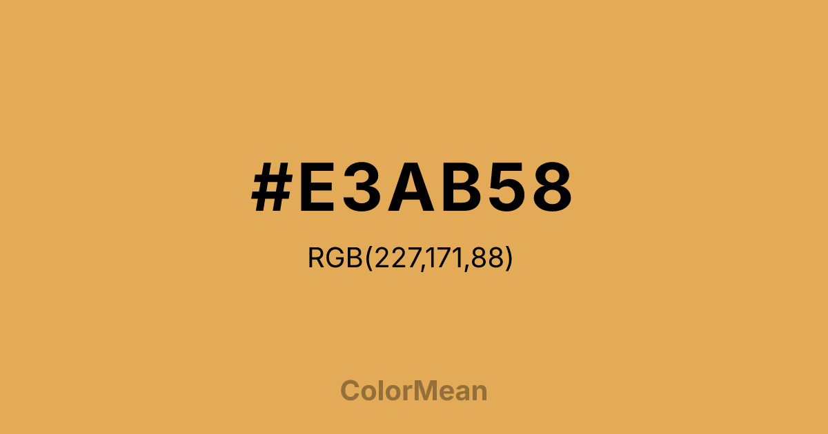 #E3AB58 color swatch