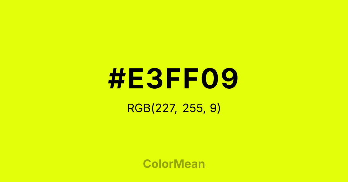 #E3FF09 color swatch