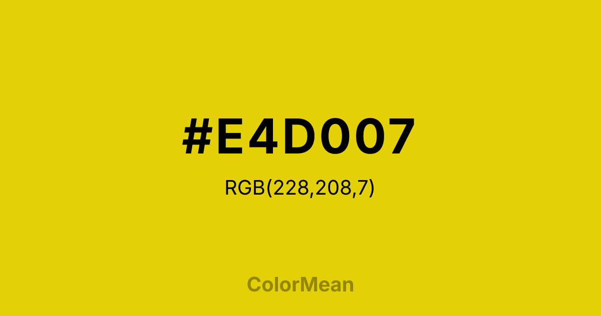 #E4D007 color swatch