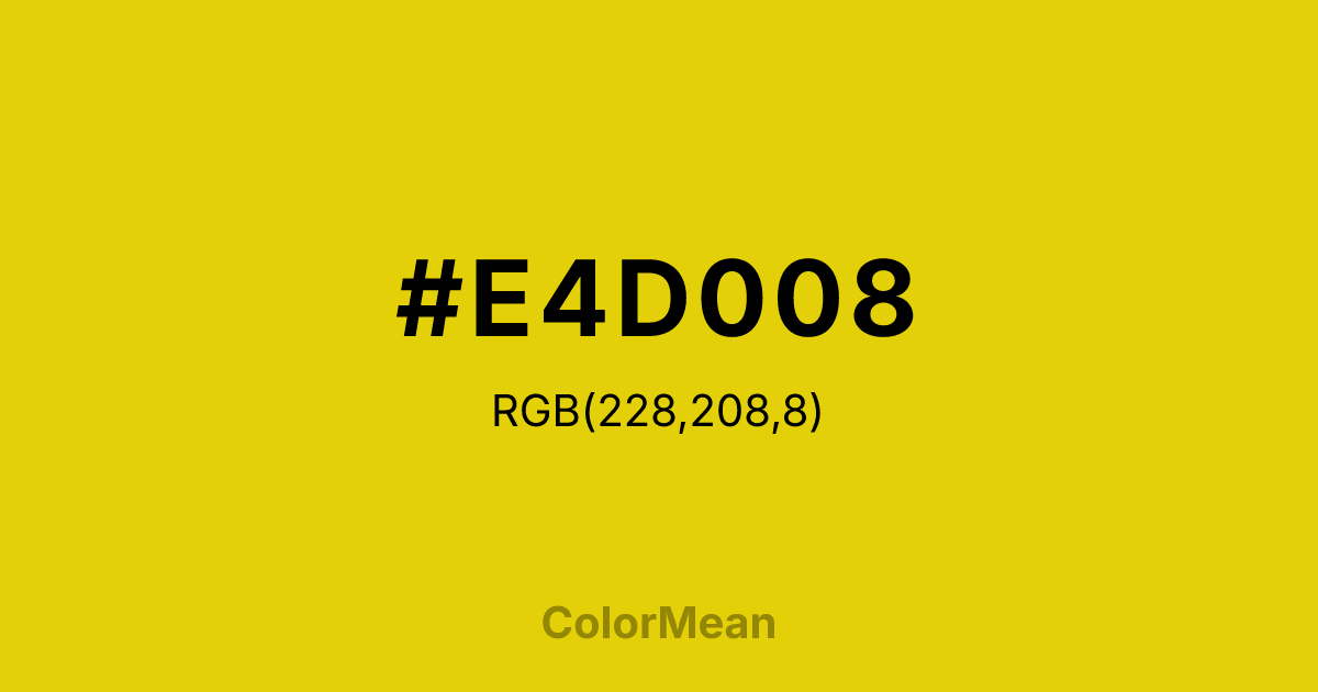 #E4D008 color swatch