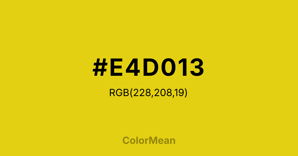 #E4D013 color swatch
