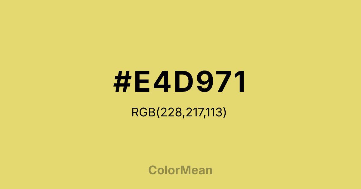 #E4D971 color swatch