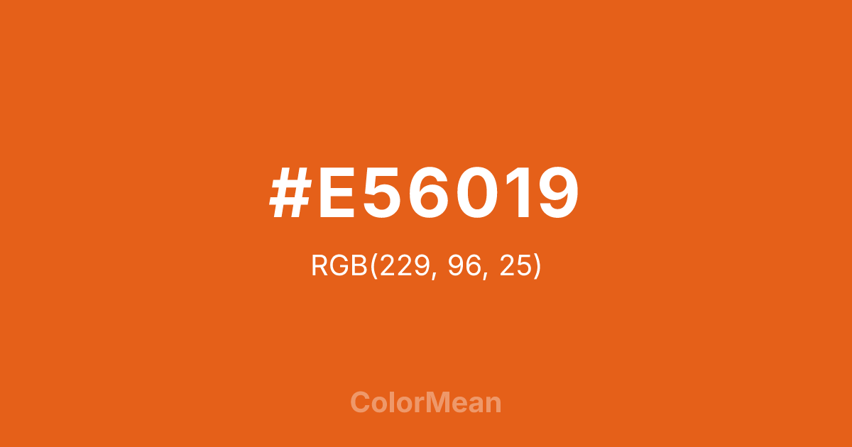 #E56019 color swatch